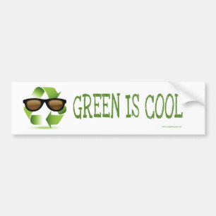 GREEN IS COOL BUMPER STICKER