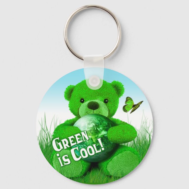 Green is Cool! Keychain (Front)