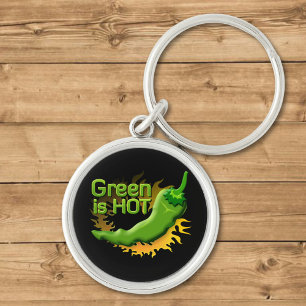 Green is HOT Keychain