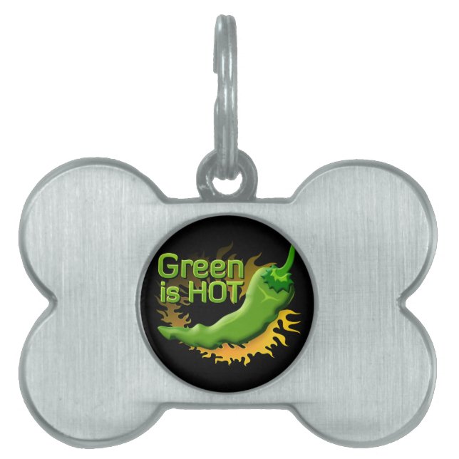 Green is HOT Pet ID Tag (Front)