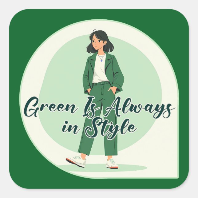 Green Is My Vibe Shirt – St Patrick’s Autocolante Square Sticker (Front)
