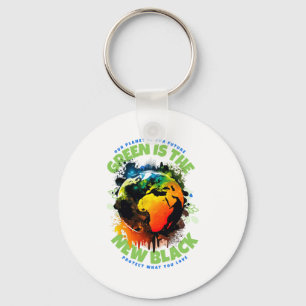 Green Is The New Black T Shirt  Keychain