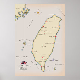 Green Island Taiwan travel poster. Poster