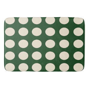 Green Ivory Color Polka Dot Bath Mat