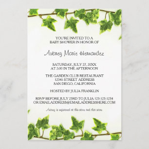 Green Ivy - Baby Shower Invitation