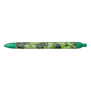 Green Ivy Botanical Print Black Ink Pen