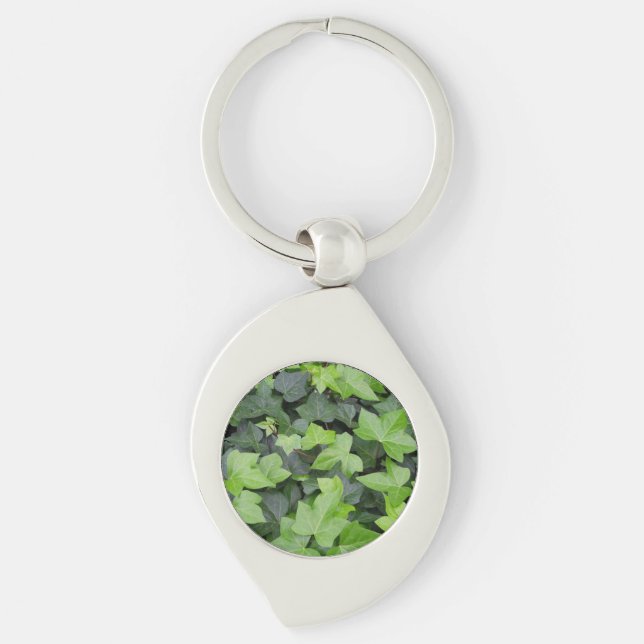 Green Ivy Botanical Print Keychain (Front)