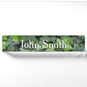 Green Ivy Botanical Print Nameplate