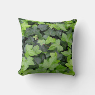 Green Ivy Botanical Print Throw Pillow
