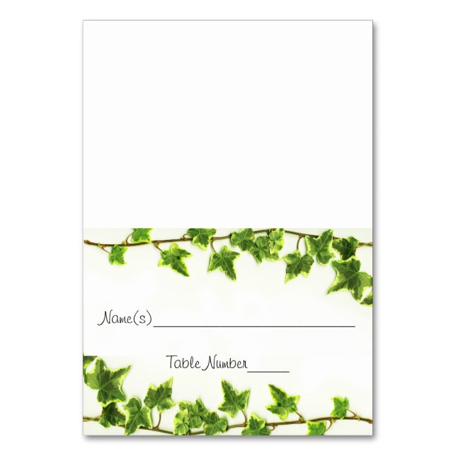 Green Ivy - Escort Table Number Cards (Front)