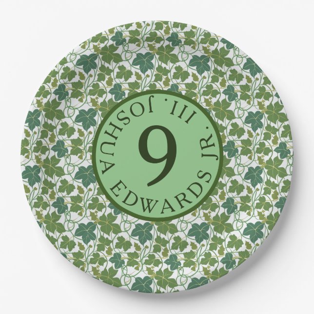 Green Ivy Paper Plate (Front)