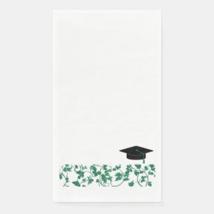 Green Ivy Patterned Graduation Cap Napkin
