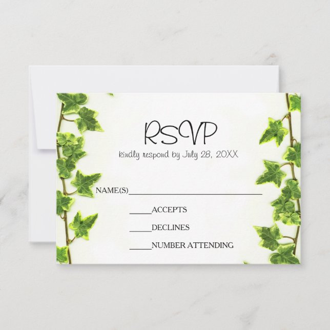 Green Ivy - RSVP Card (Front)