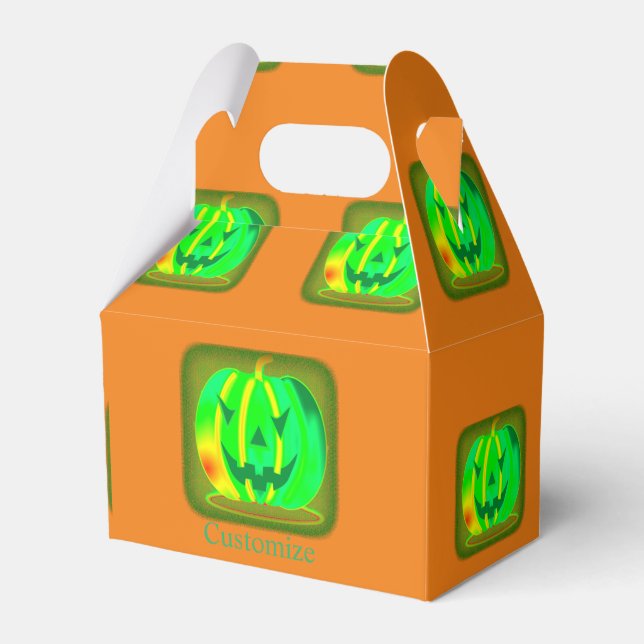 Green Jack o'lantern Halloween Thunder_Cove Favor Box (Front Side)