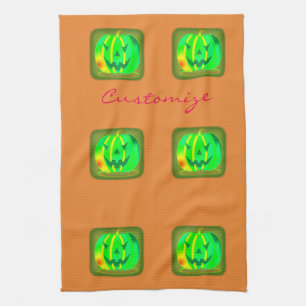 Green Jack o'lantern Halloween Thunder_Cove Kitchen Towel