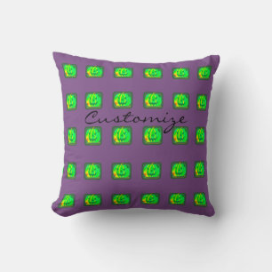 Green Jack o'lantern Halloween Thunder_Cove Throw Pillow