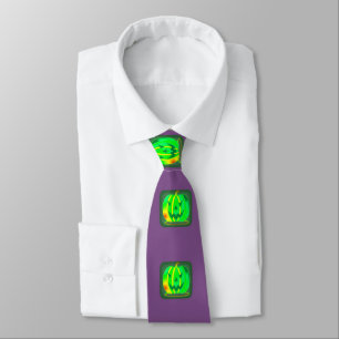 Green Jack o'lantern Halloween Thunder_Cove Tie