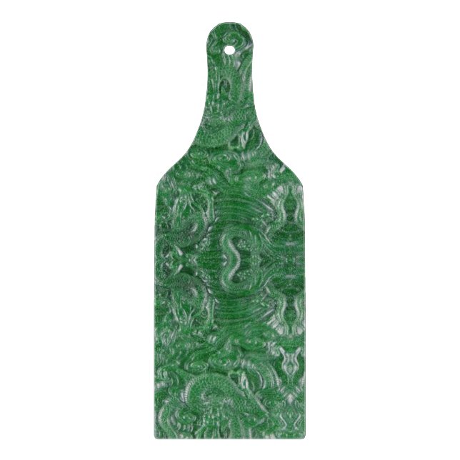 green jade chinese dragon sculpture cutting board (Front)