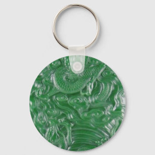 green jade chinese dragon sculpture keychain