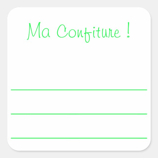 Green jam label "my jam" (Front)