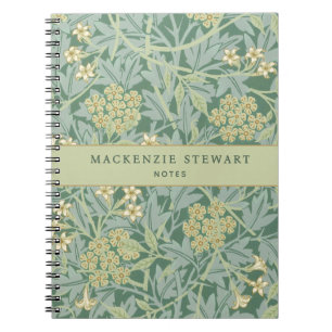 Green Jasmine Botanical Pattern Notebook