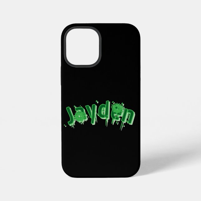 Green Jayden Name, iPhone Case (Back)