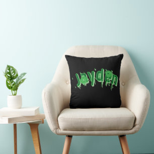Green Jayden Name, Throw Pillow
