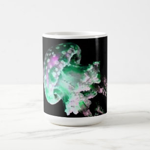Green Jelly Fish Design Monogram Mug