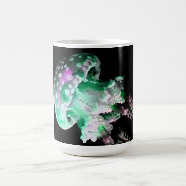 Green Jelly Fish Design Monogram Mug (Center)