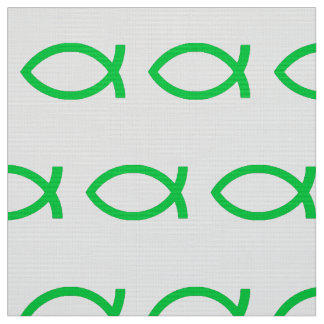 Green Jesus Fish Fabric