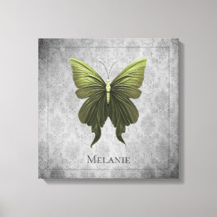 Green Jewelled Butterfly Canvas Print
