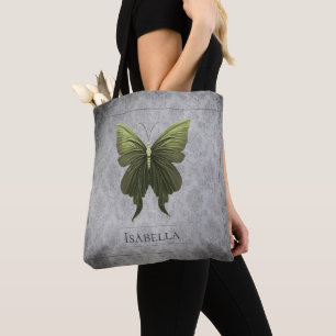 Green Jewelled Butterfly Tote Bag