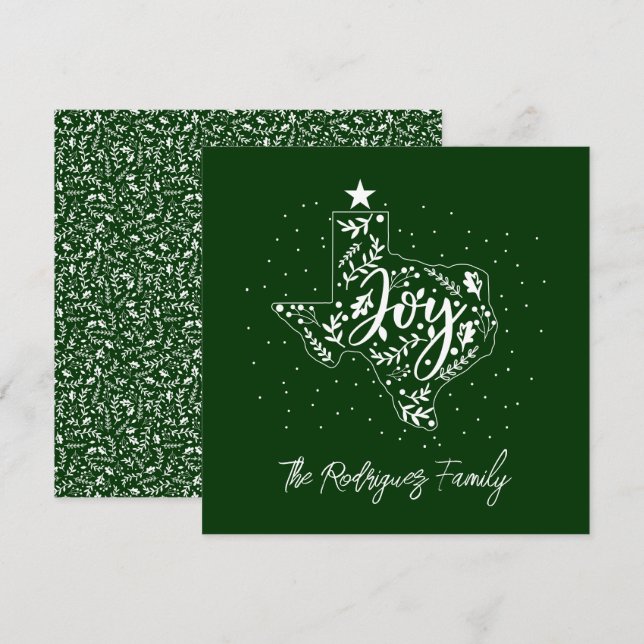 Green Joy Holiday Leaves Texas Shape (Front/Back)