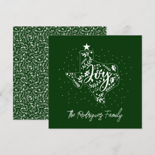 Green Joy Holiday Leaves Texas Shape