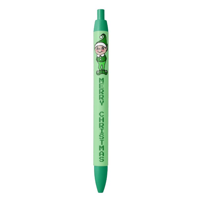 Green Joyeux Noël Elf Écrire des stylos Cadeau (devant Vertical)