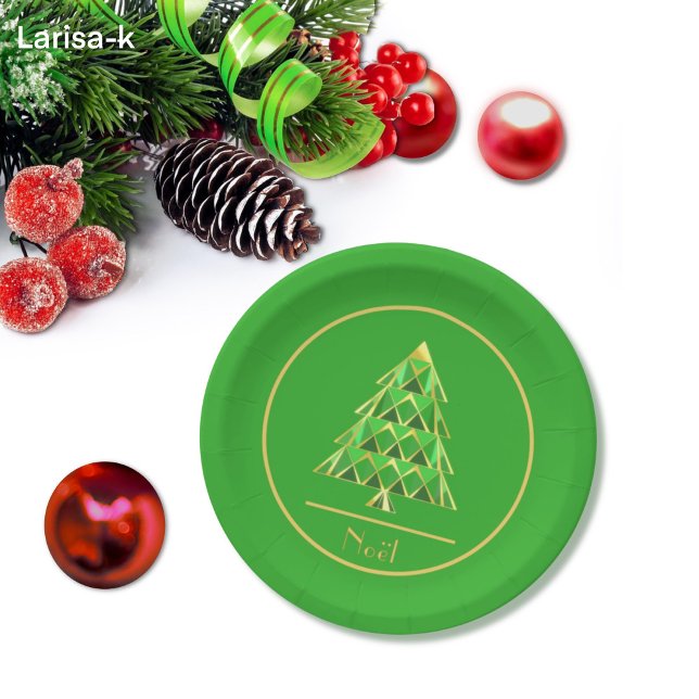 Green Joyoux Noel Paper Plate (Creator Uploaded)