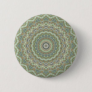 Green Kaleidoscope 2 Inch Round Button
