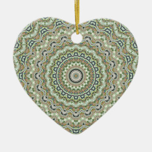 Green Kaleidoscope Ceramic Ornament