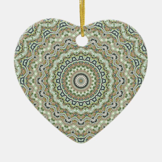 Green Kaleidoscope Ceramic Ornament (Front)
