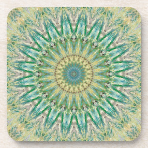 Green Kaleidoscope coasters