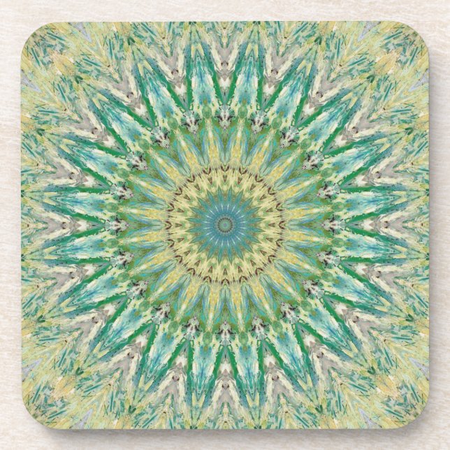 Green Kaleidoscope coasters (Front)