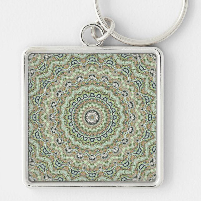 Green kaleidoscope keychain (Front)