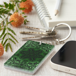 Green Kaleidoscope Keychain