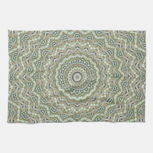 Green kaleidoscope kitchen towel