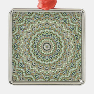 Green Kaleidoscope Metal Ornament