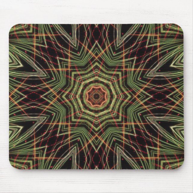 Green Kaleidoscope Mouse Pad (Front)