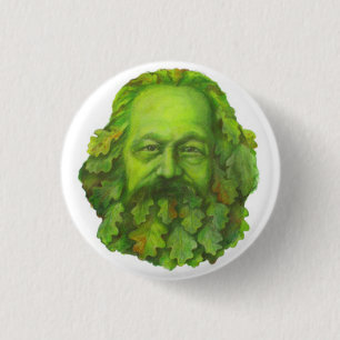 Green Karl Marx badge 1 Inch Round Button