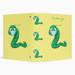 Green Kawaii Worm Thunder_Cove Binder