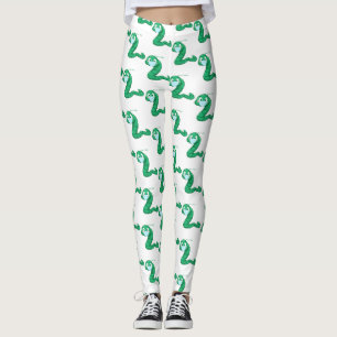 Green Kawaii Worm Thunder_Cove Leggings