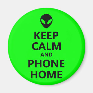 Green Keep Calm and Phone Home Magnet